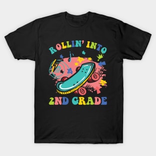 Rollin Into 2nd grade 2nd Day Of School Gift For Boy Girl Kids T-Shirt